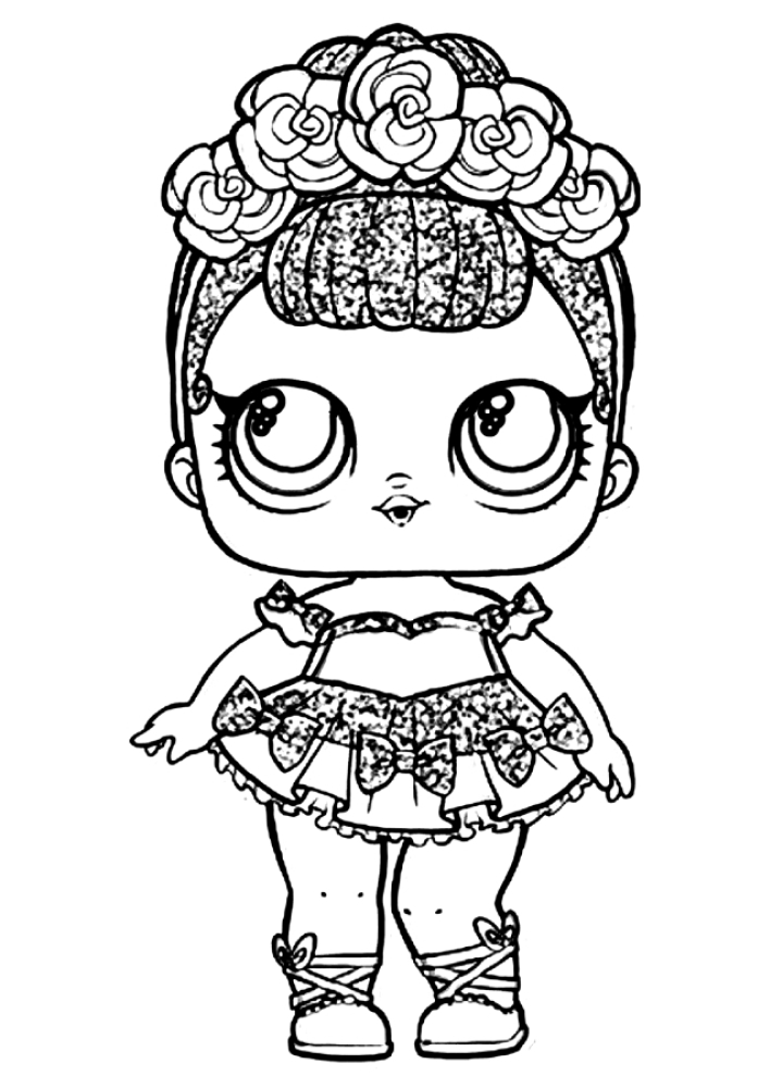 Coloring page Cute doll Print